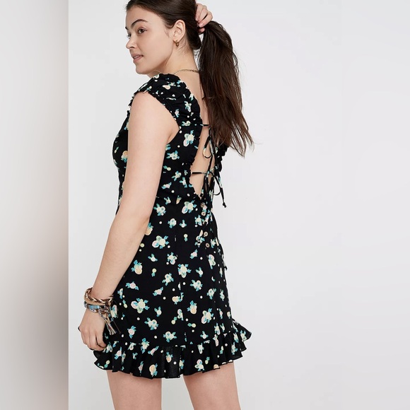 Free People Like A Lady Black Mini Dress - Picture 5 of 9